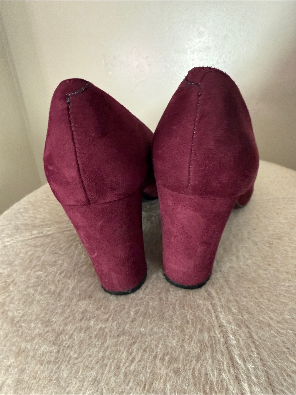 Marc Fisher Burgundy Suede Block Heel Pumps